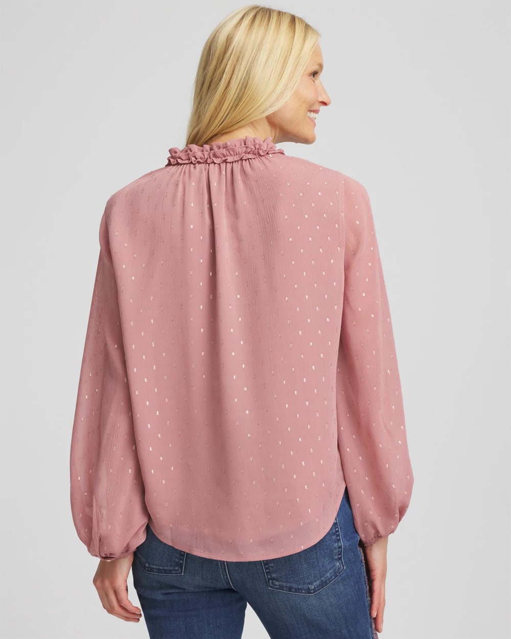 Ruffleneck Lined Georgette Blouse - Chico's