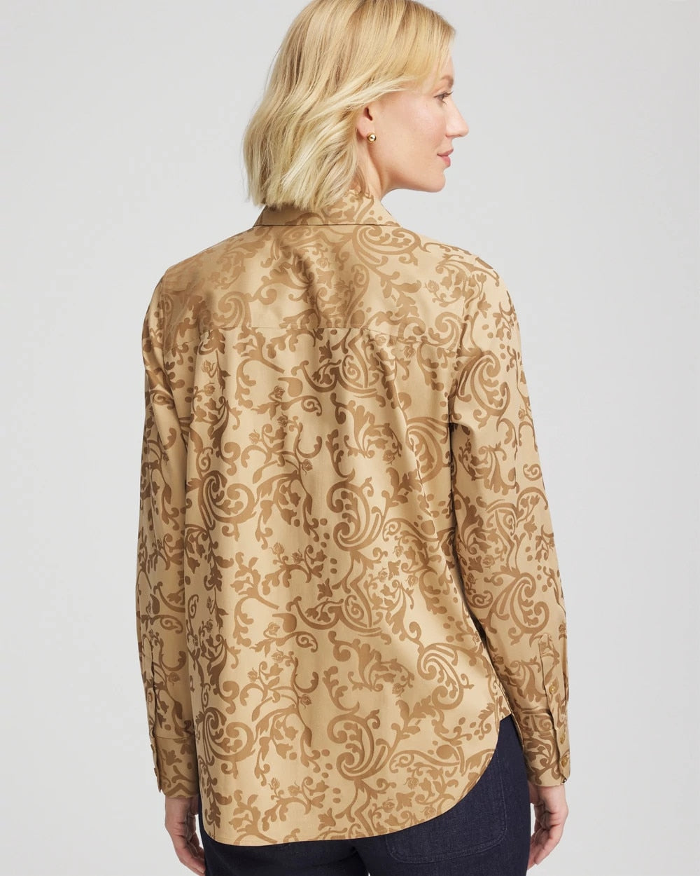 No Iron™ Jacquard Scrolls  Shirt - Chico's