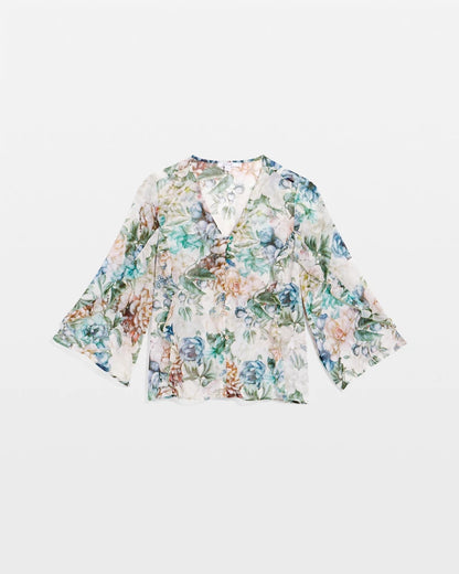 Georgette Ruffled V-Neck Blouse - Chico's