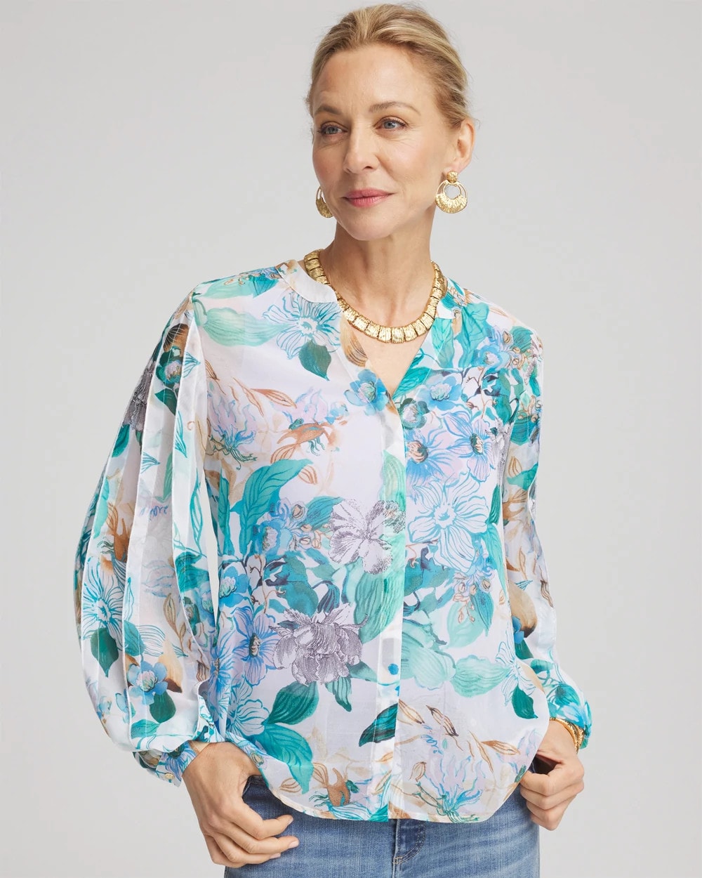 Georgette Billow Sleeved Blouse - Chico's