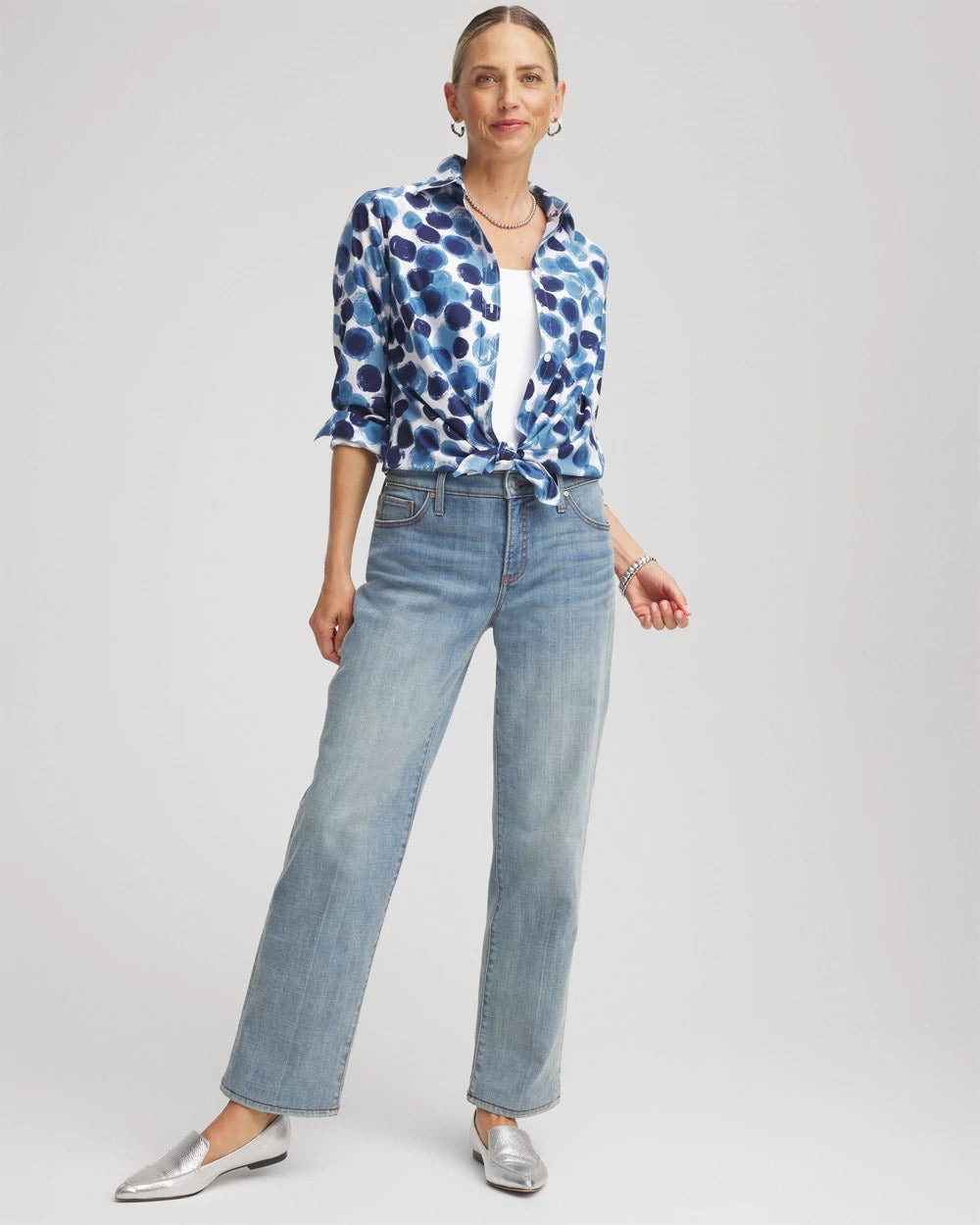 No Iron™ Printed Sateen Shirt - Chico's