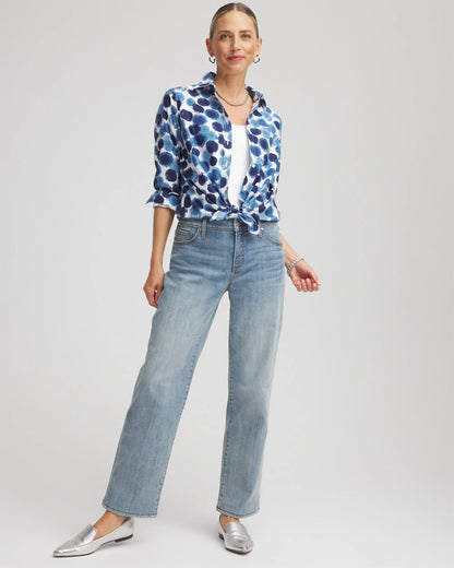 No Iron™ Printed Sateen Shirt - Chico's