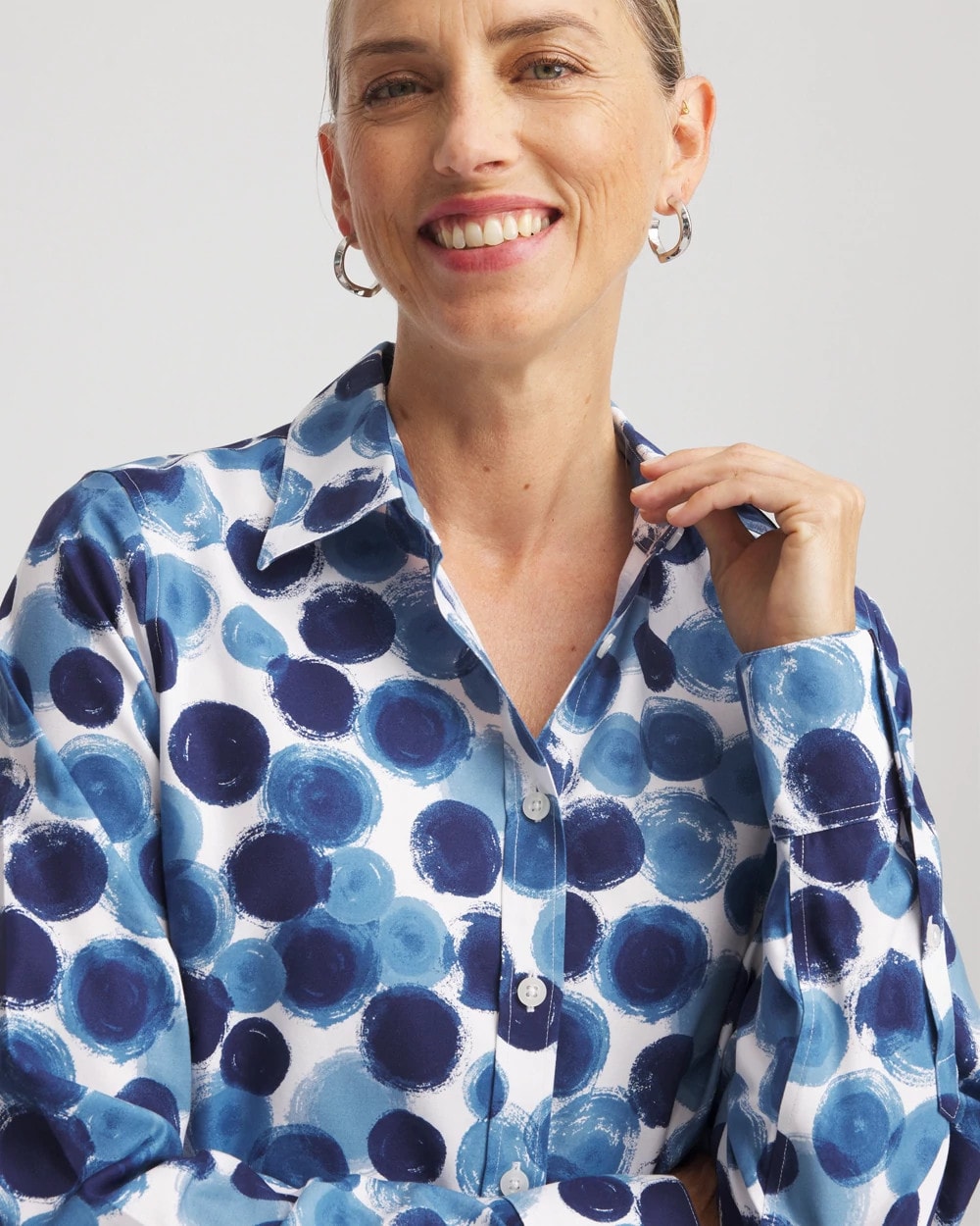 No Iron™ Printed Sateen Shirt - Chico's