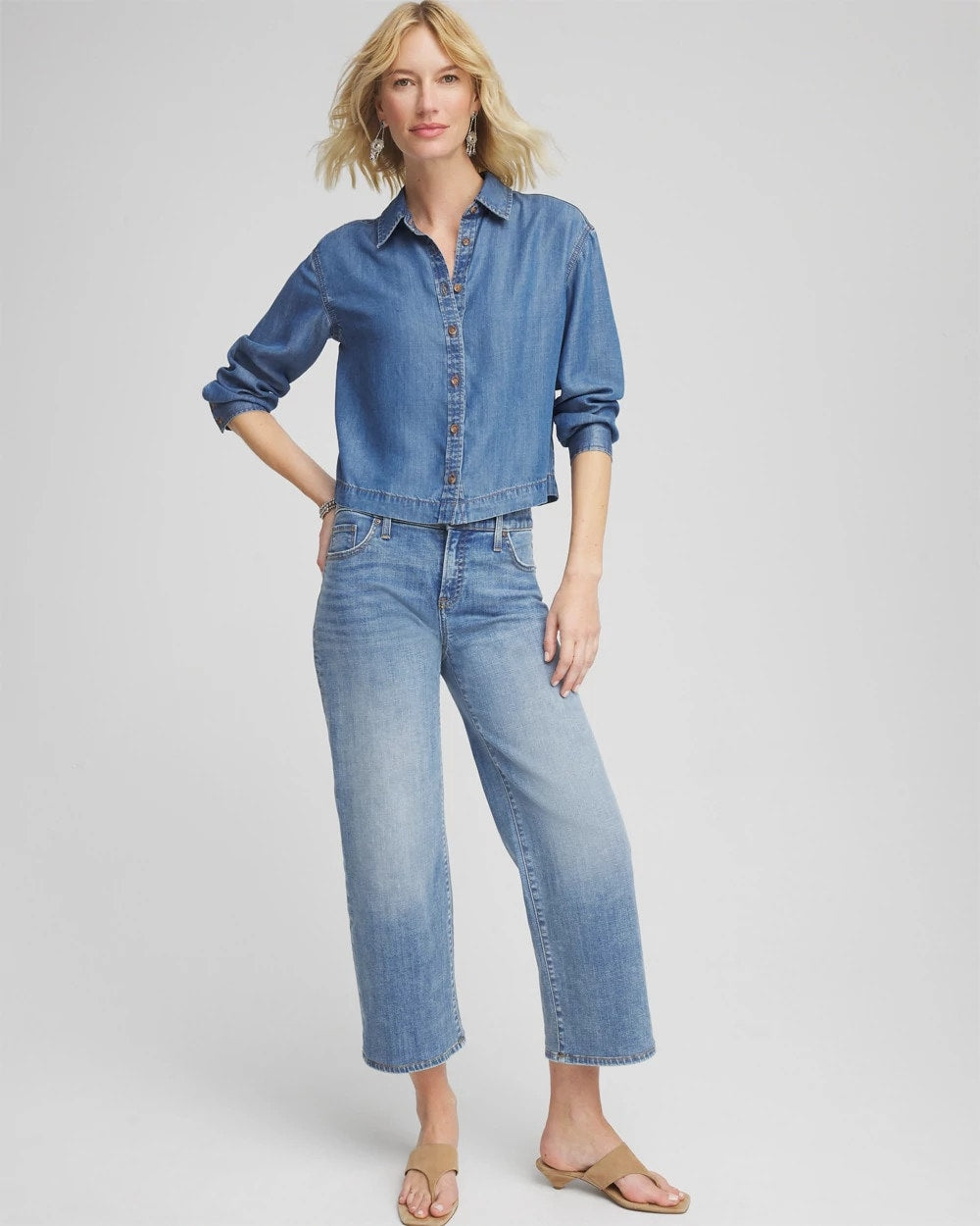 Tencel™ Cropped Denim Shirt - Chico's