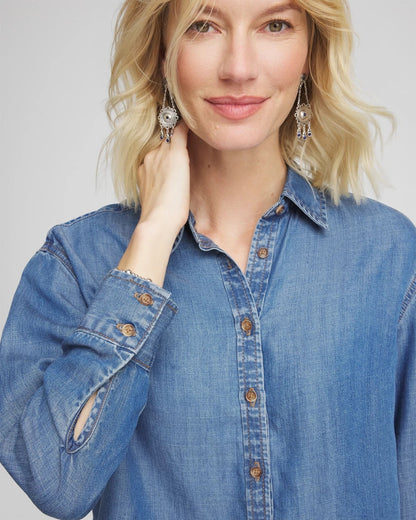 Tencel™ Cropped Denim Shirt - Chico's