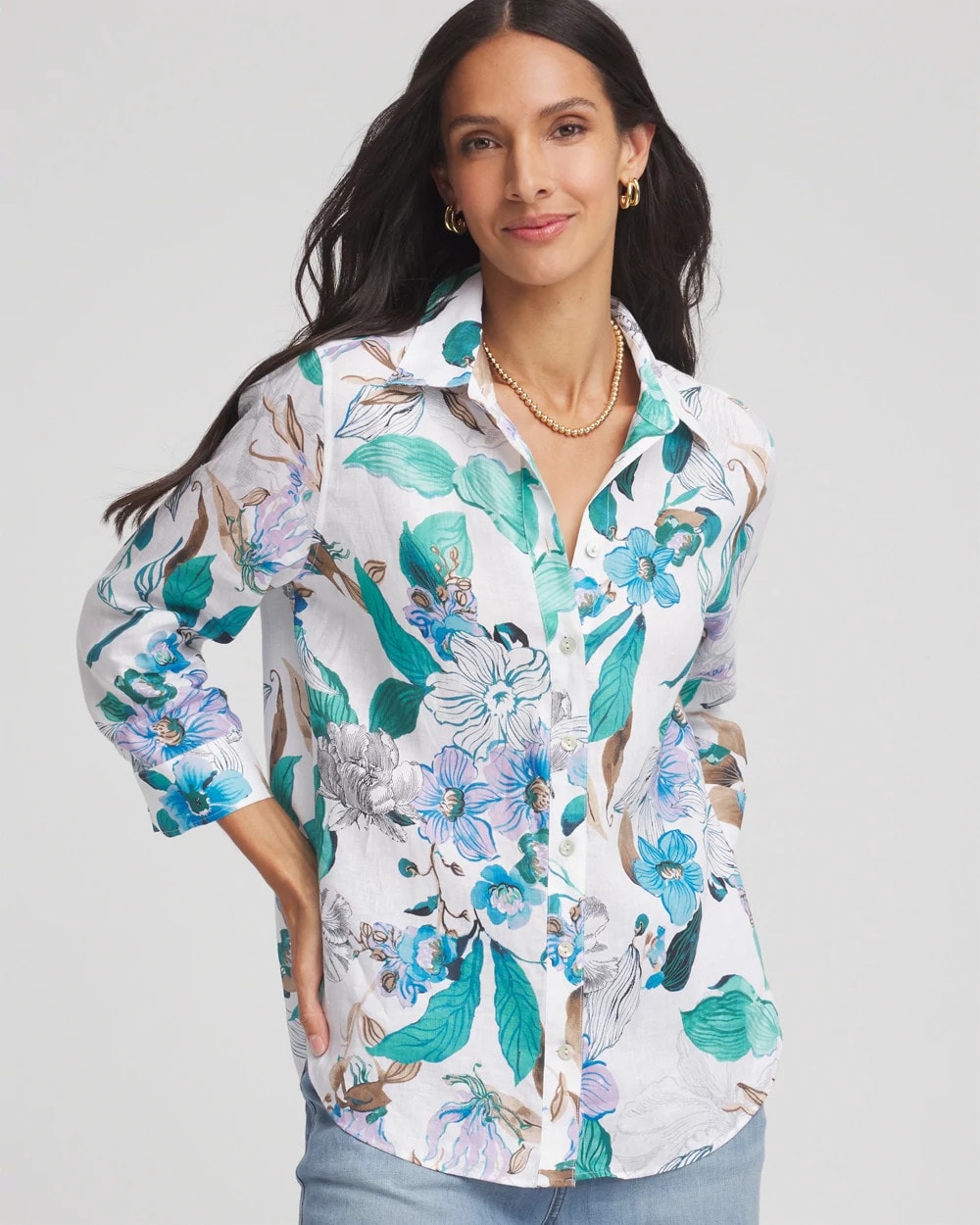 No Iron™ Floral Linen Shirt - Chico's
