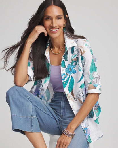 No Iron™ Floral Linen Shirt - Chico's