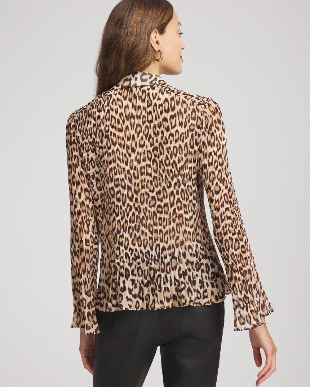 Animal-Print Pleated Georgette Blouse - Chico's