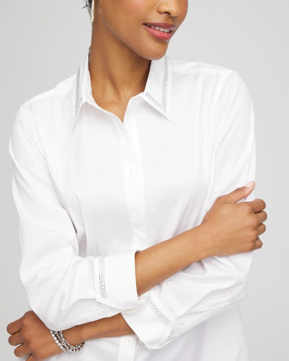 Rhinestone Embellished Poplin Tunic - Chico's