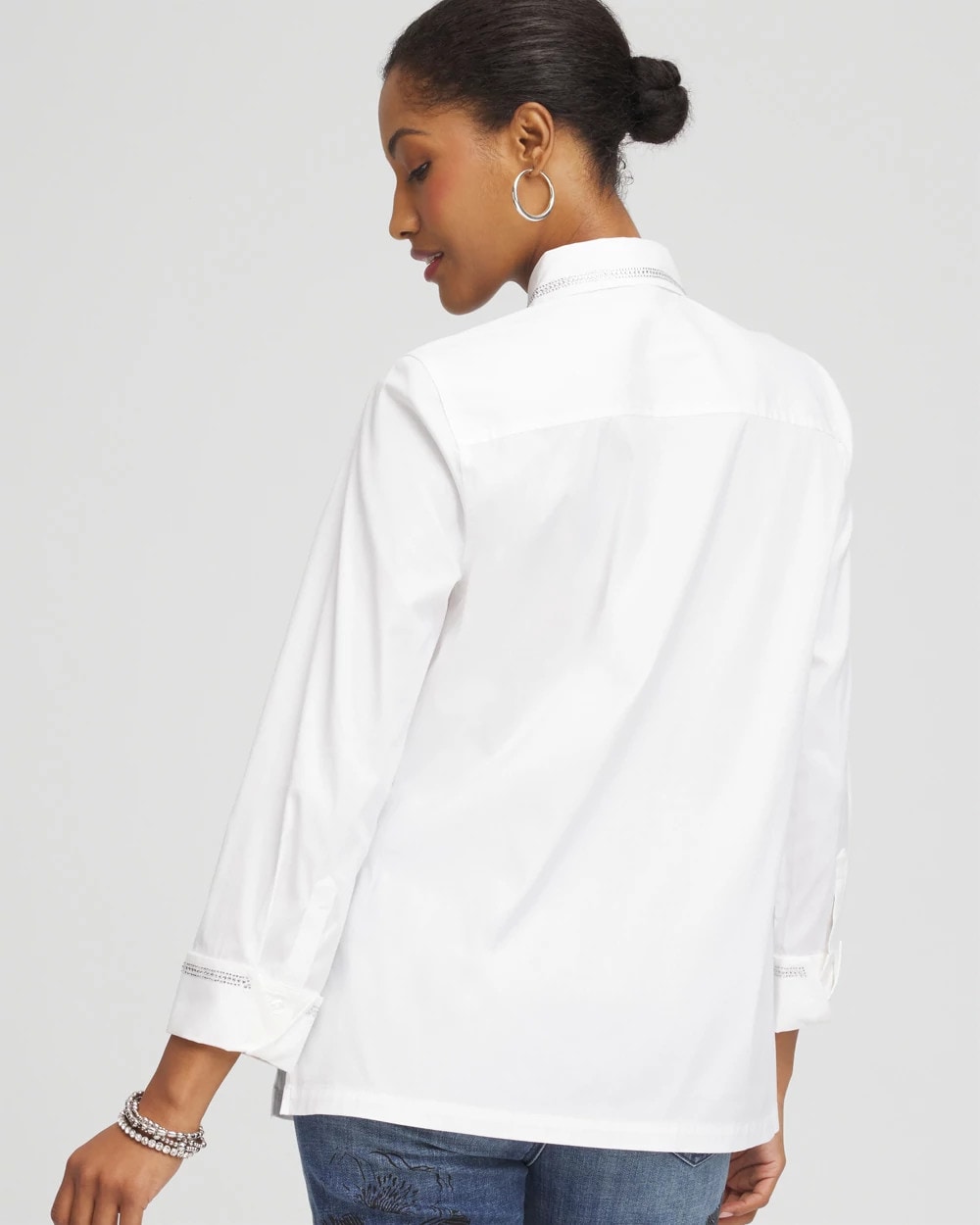 Rhinestone Embellished Poplin Tunic - Chico's