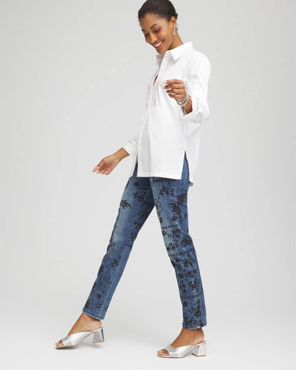 Rhinestone Embellished Poplin Tunic - Chico's