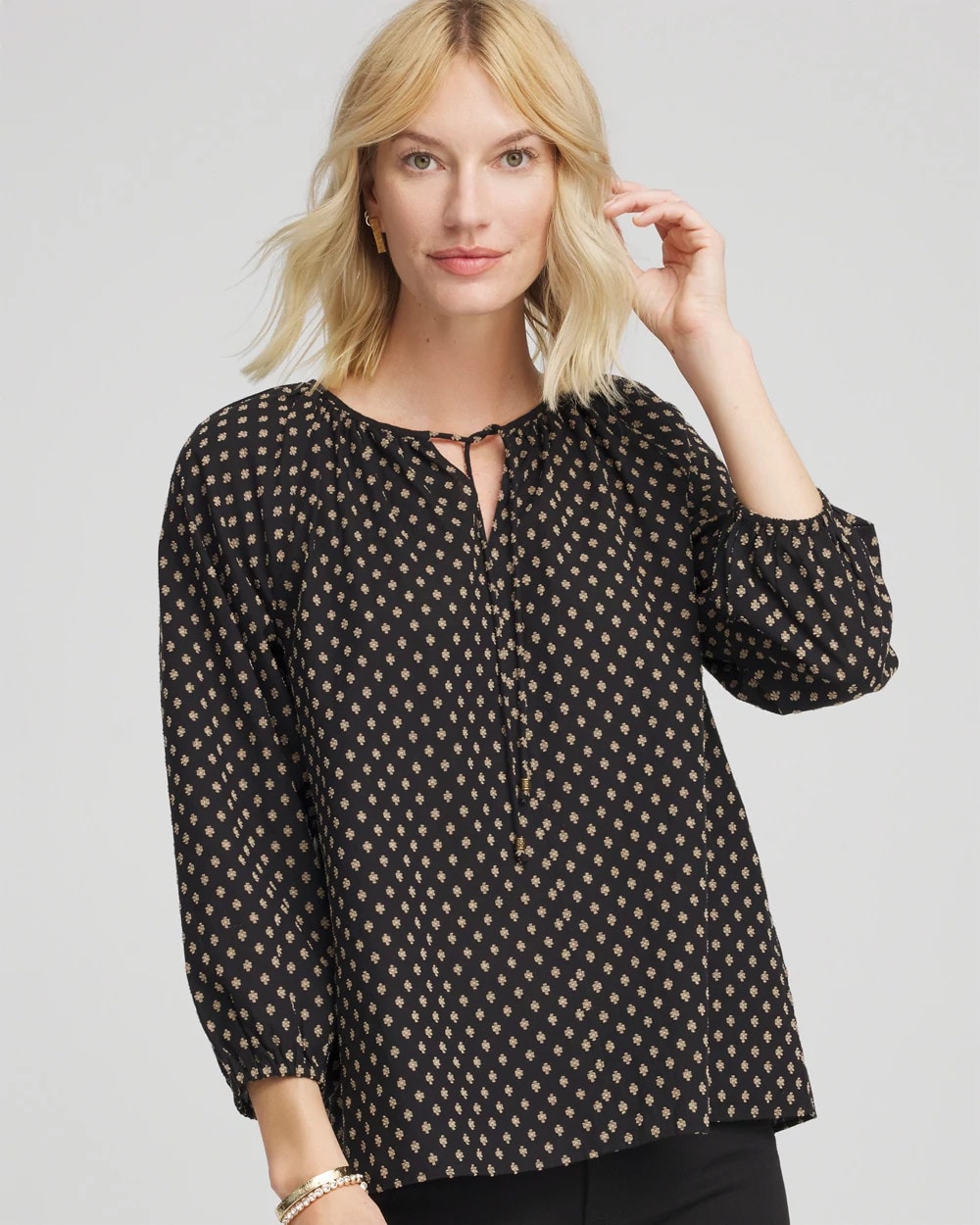 Floral Print Tie-Neck Top - Chico's