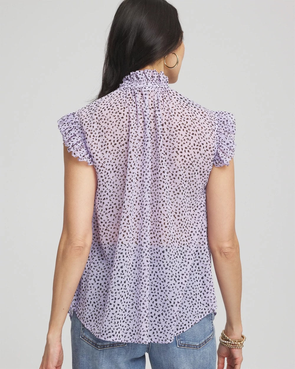 Cheetah Print Ruffle-Collar Blouse - Chico's