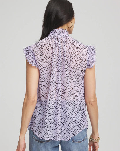 Cheetah Print Ruffle-Collar Blouse - Chico's