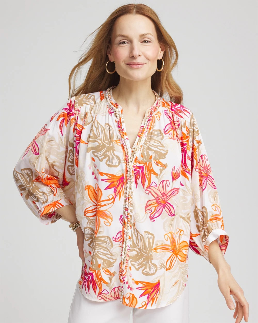 Floral Braided Batwing Blouse - Chico's