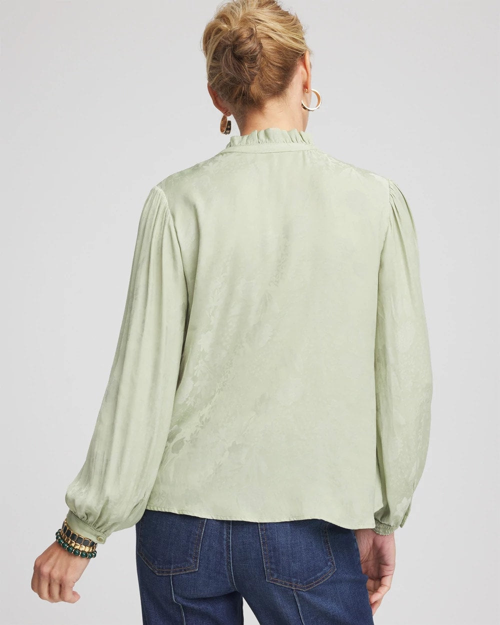 Jacquard Georgette Peasant Blouse - Chico's