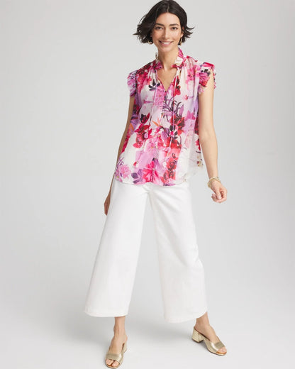 Floral Ruffle Collar Blouse - Chico's