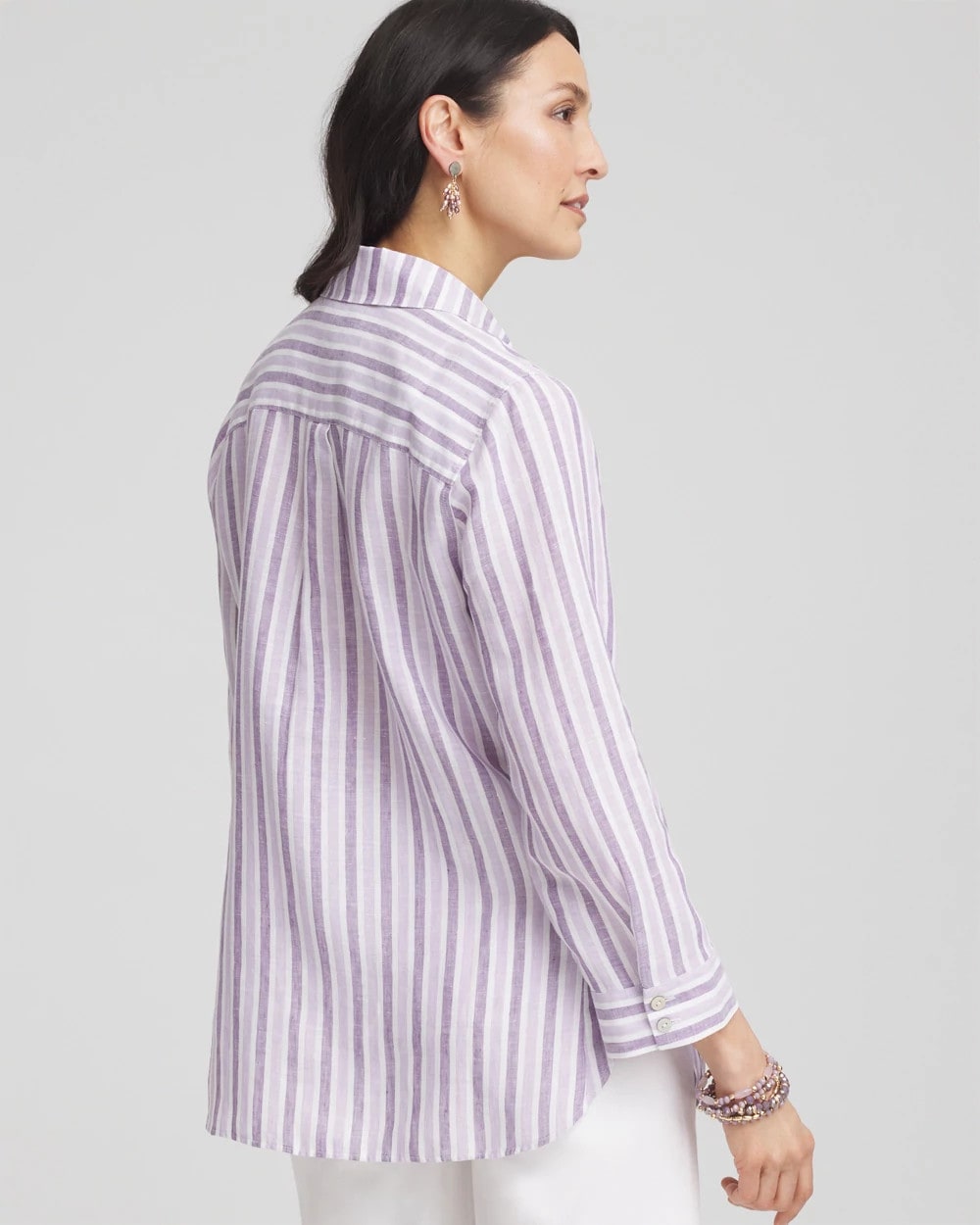 No Iron™ Plum Striped Linen Shirt - Chico's