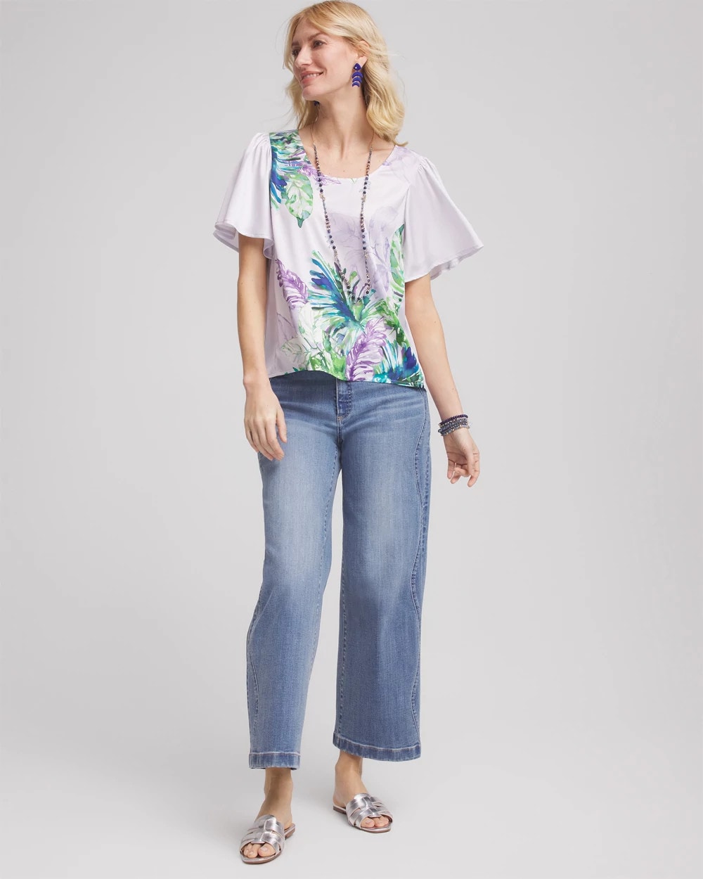 Flutter Sleeve Satin Top - Chico's
