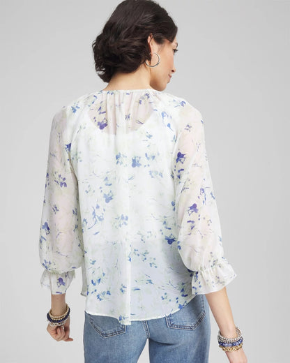 Georgette Sheer Ruffle Blouse - Chico's
