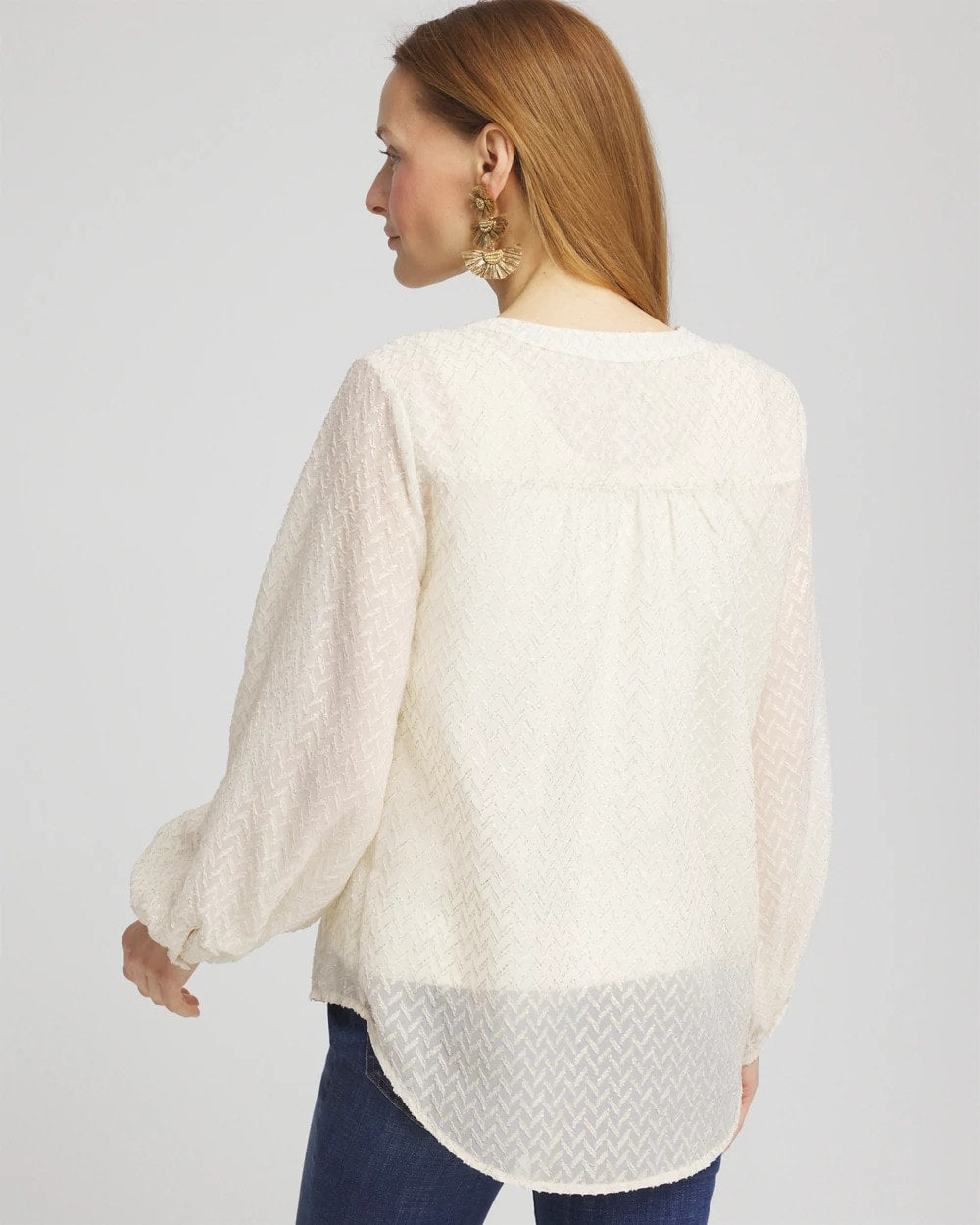 Chevron Blouson Sleeve Blouse - Chico's