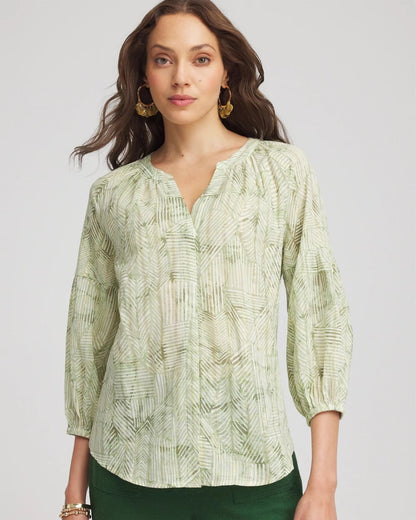 Lurex Stripe Cotton Blouse - Chico's