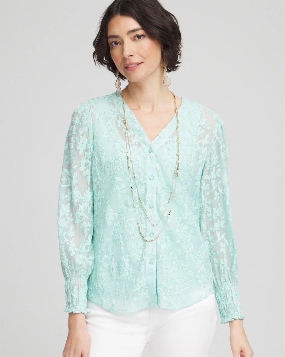 Floral Soutache V-Neck Blouse - Chico's