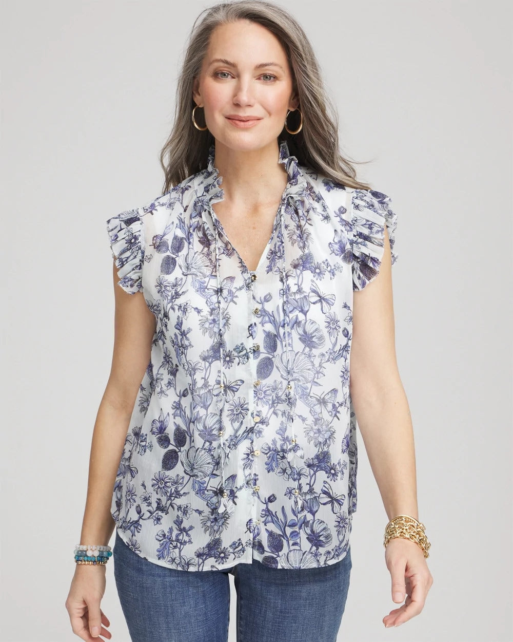 Butterfly Ruffle Collar Blouse - Chico's