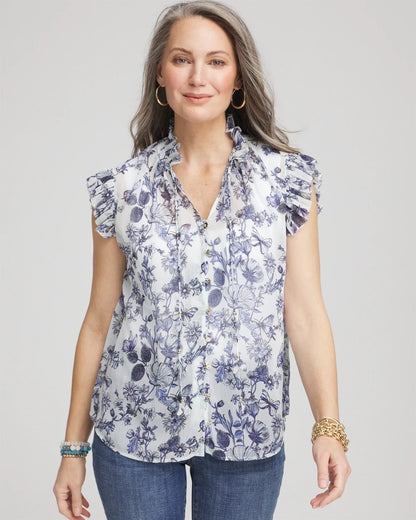 Butterfly Ruffle Collar Blouse - Chico's