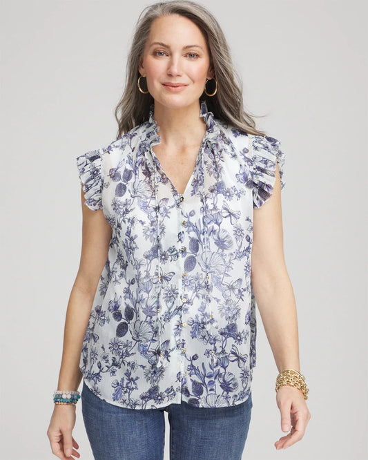 Butterfly Ruffle Collar Blouse - Chico's