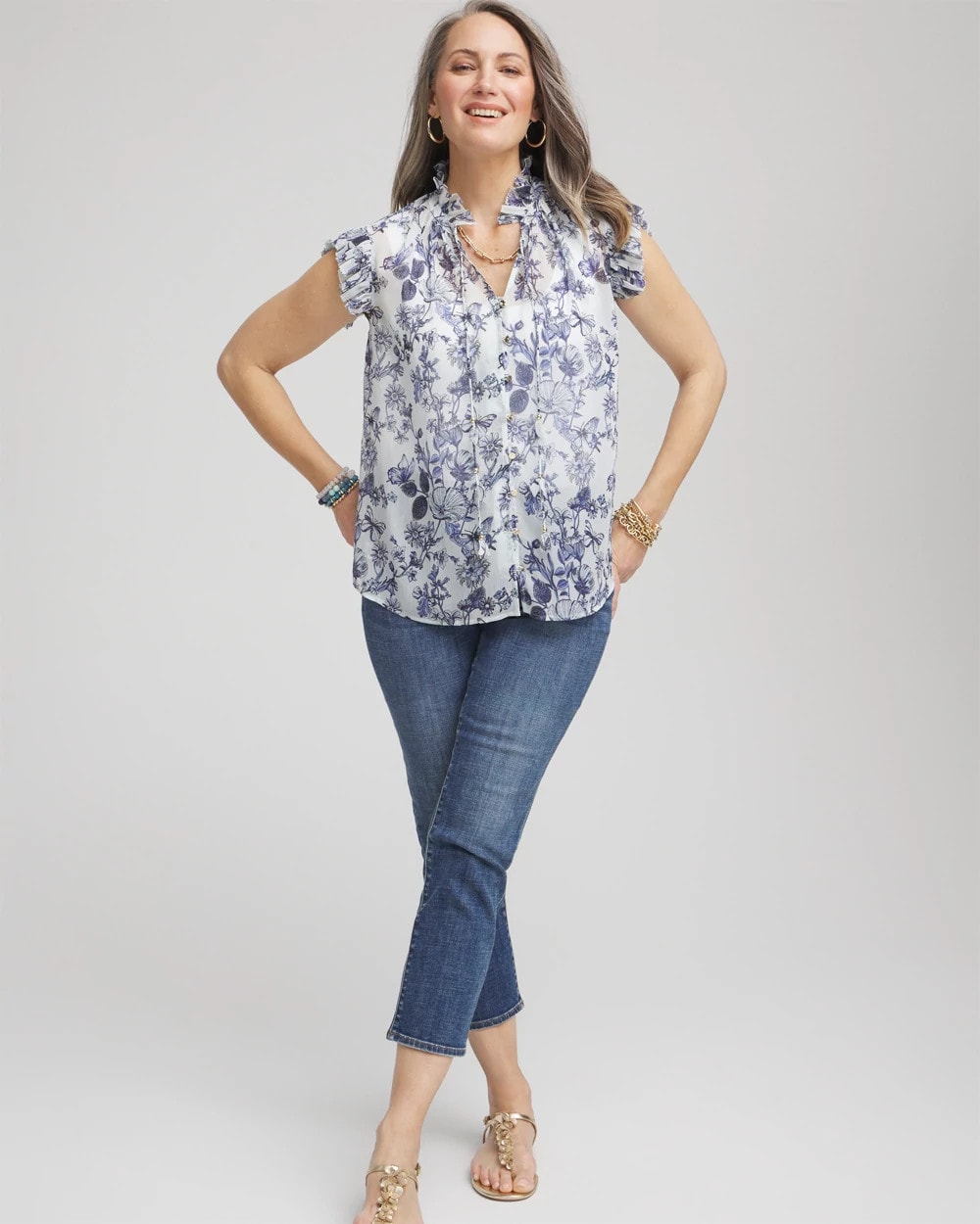 Butterfly Ruffle Collar Blouse - Chico's
