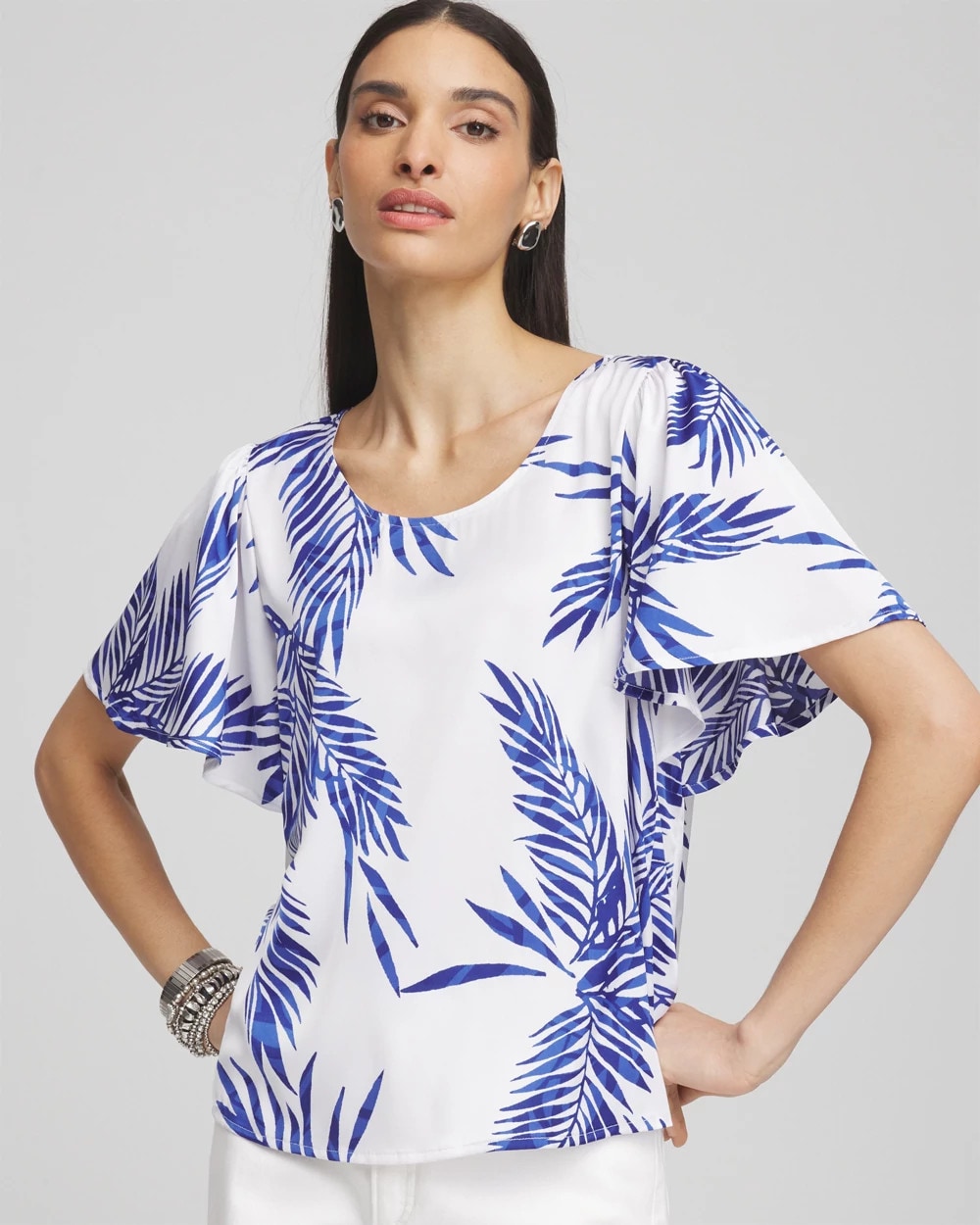 Flutter Sleeve Satin Top - Chico's