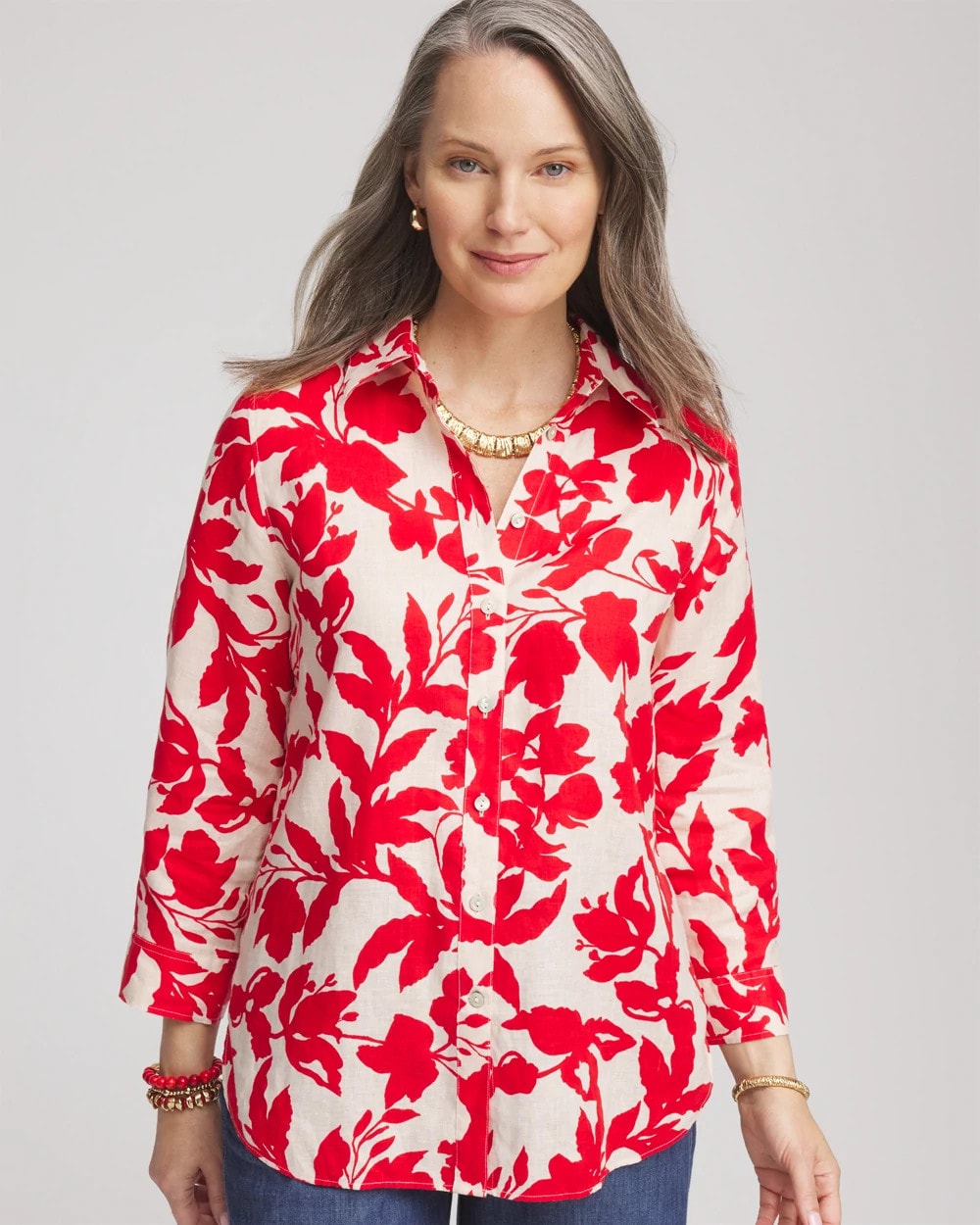 No Iron™ Floral Linen Shirt - Chico's