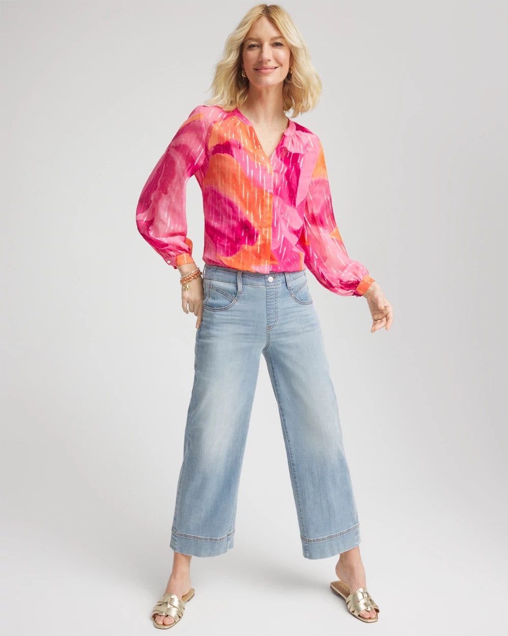 Watercolor Classic Fit Chiffon Blouse - Chico's