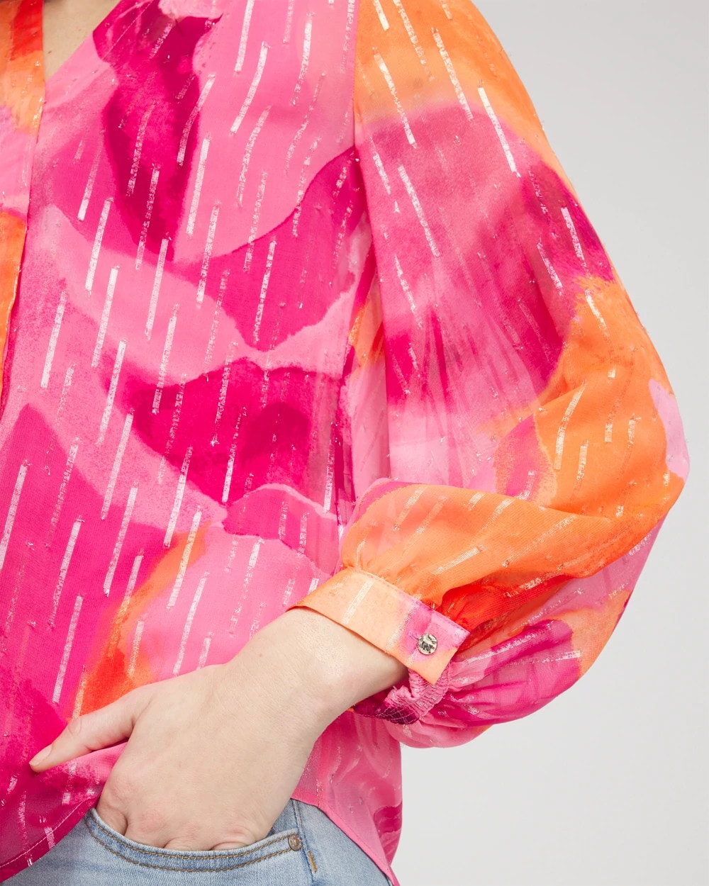 Watercolor Classic Fit Chiffon Blouse - Chico's