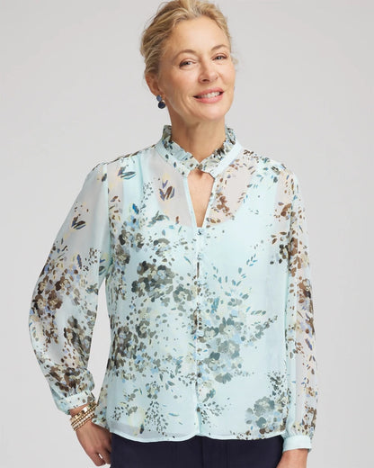 Floral Georgette Peasant Blouse - Chico's