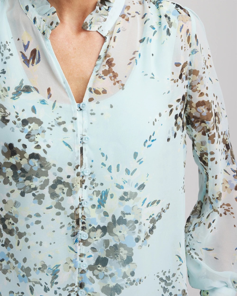 Floral Georgette Peasant Blouse - Chico's