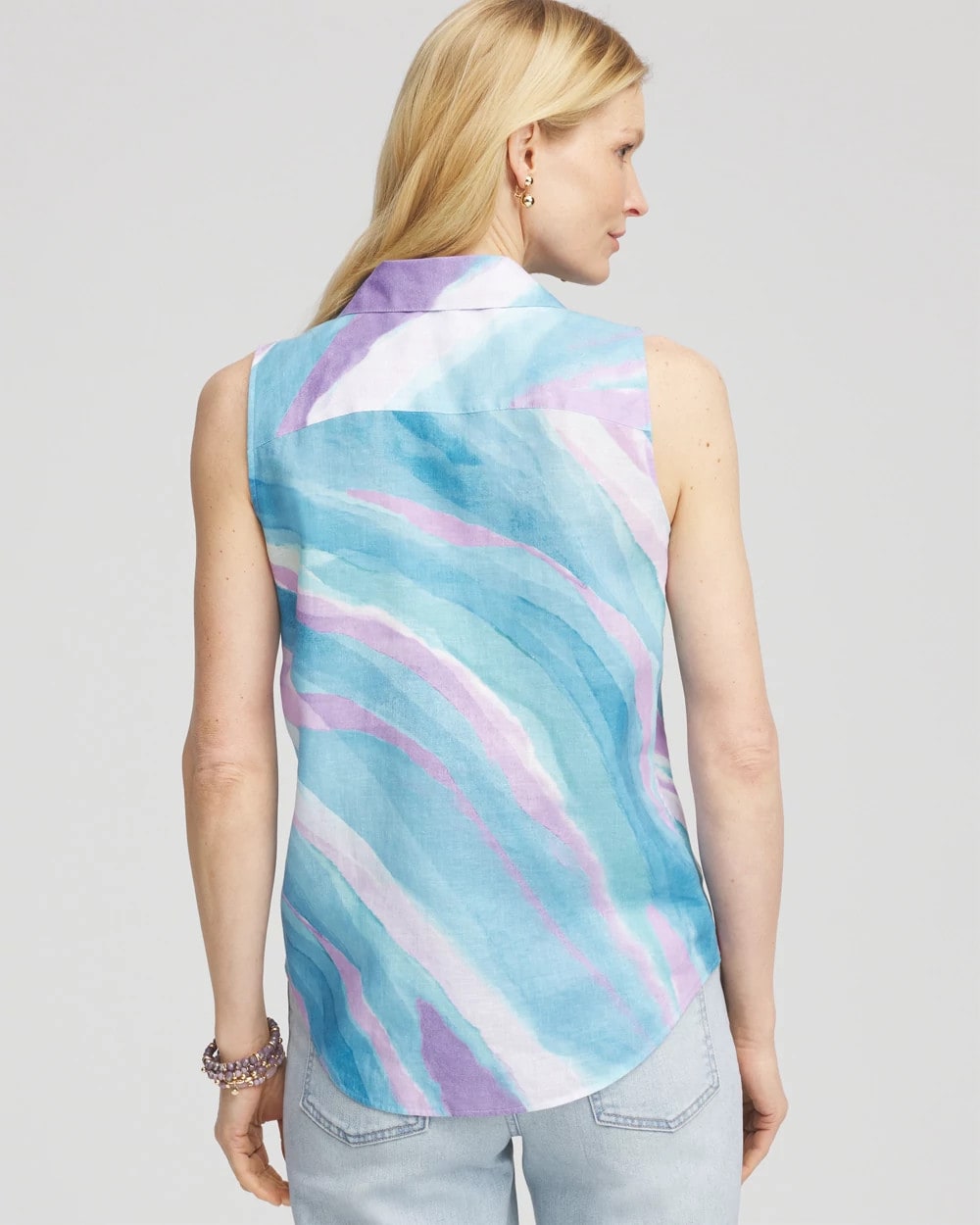 No Iron™ Linen Tie-Front Sleeveless Shirt - Chico's
