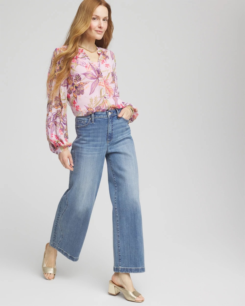 Floral Georgette Pintuck Blouse - Chico's