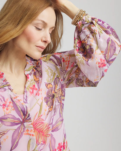 Floral Georgette Pintuck Blouse - Chico's
