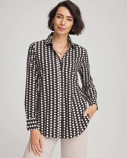No Iron™ Printed Sateen Shirt - Chico's