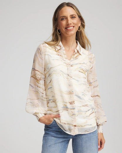 Georgette Blouson Sleeve Blouse - Chico's