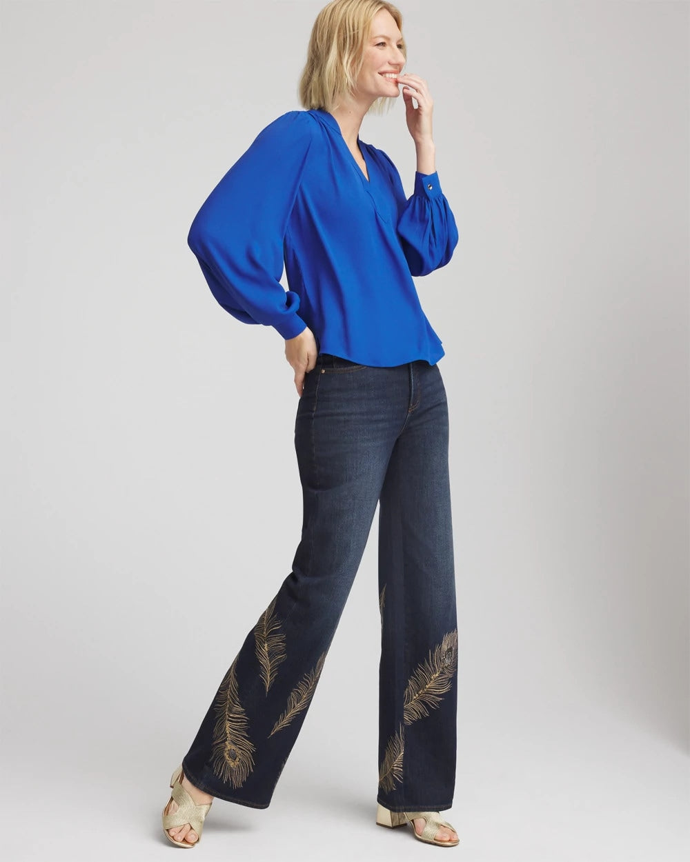 Splitneck Pullover Crepe Blouse - Chico's
