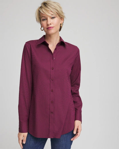 No Iron™ Jacquard Chianti Animal-Motif Shirt - Chico's