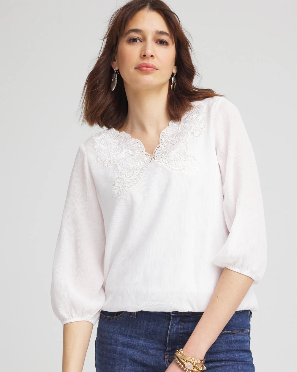 Embroidered Cutout Blouse - Chico's