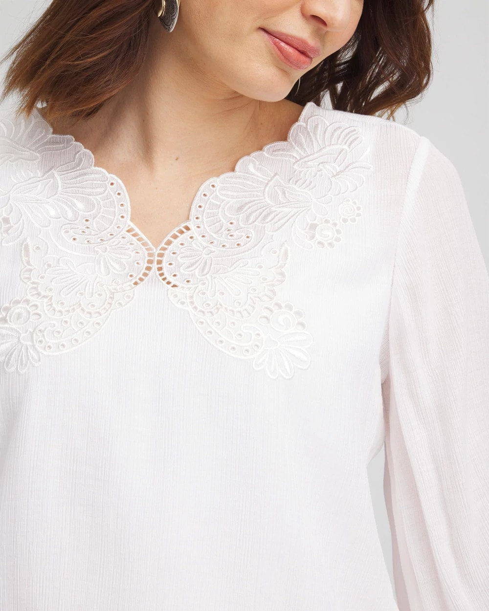 Embroidered Cutout Blouse - Chico's