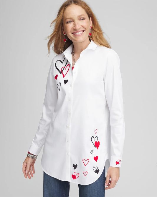 No Iron™ Valentine's Day Embroidered Tunic - Chico's