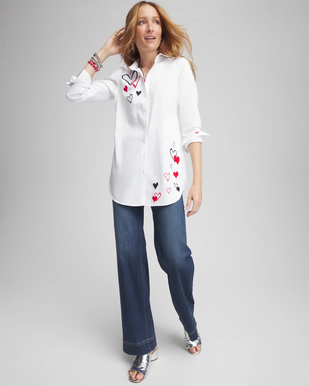 No Iron™ Valentine's Day Embroidered Tunic - Chico's