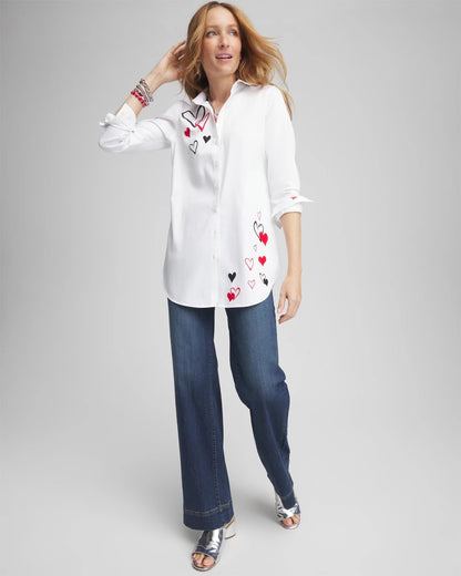 No Iron™ Valentine's Day Embroidered Tunic - Chico's