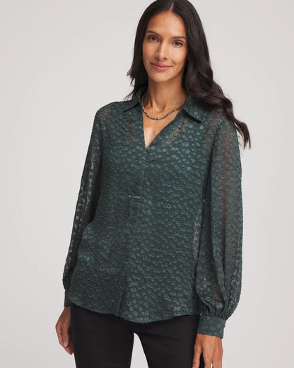 Clip-Dot Billow-Sleeve Blouse - Chico's